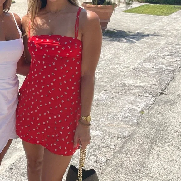 Free people red floral mini dress - Picture 8 of 8